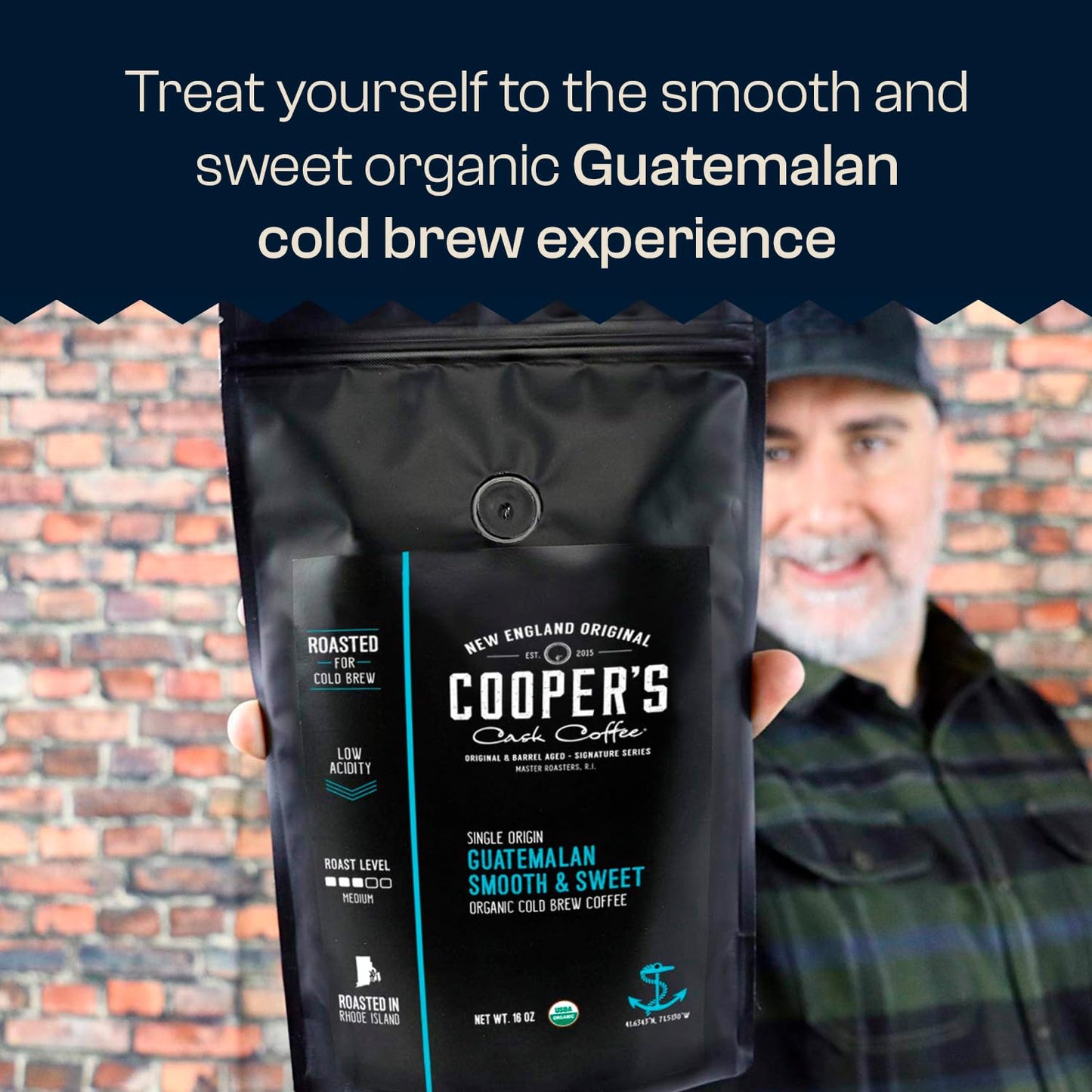 Organic Cold Brew Coffee - Guatemalan Coffee Beans Crafted For Cold Brewing - Whole Bean or Coarse Grind, Medium Roast, 5 lb