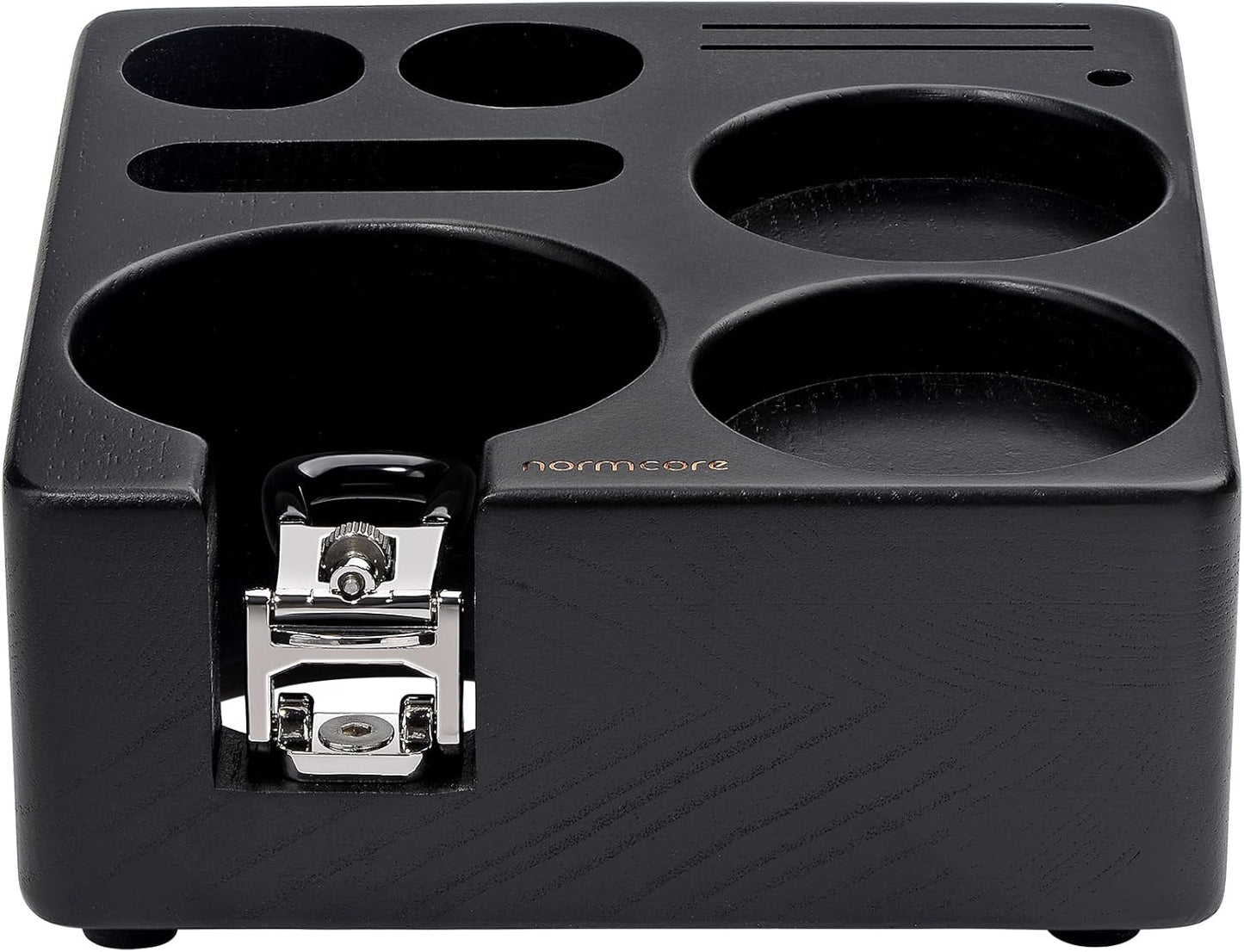 Normcore Espresso Tamping Station, Genuine American Black Ashwood, Coffee Tamper, Distributor, WDT, Puck Screen, Portafilter Holder Stand, Solid Black Ashwood for 58mm Espresso Machine Accessories