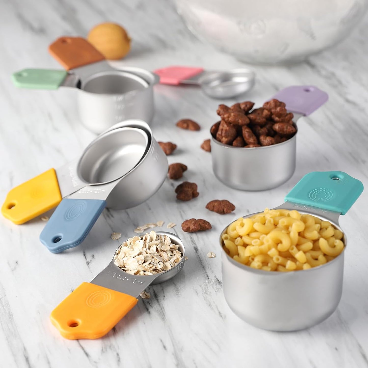 Magnetic Measuring Cups Set 8 Stainless Steel Stackable Nesting Measuring Cups for Measuring Dry and Liquid Ingredients