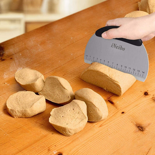 iNeibo Professional Baking Tools Biscuit Cutter Set Dough Blender/Cutter Round Cookies Cutter with Handle + Pastry Scraper+Egg Separator Heavy Duty Baking Dough Tools Pastry Utensils (Baking Tools)