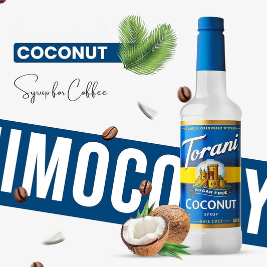 JimocoĀ® Syrup Pump Dispenser + ToraniĀ® Sugar Free Coconut Syrup, 25.4 oz - Coffee Syrup Pump & Flavoring Bundle