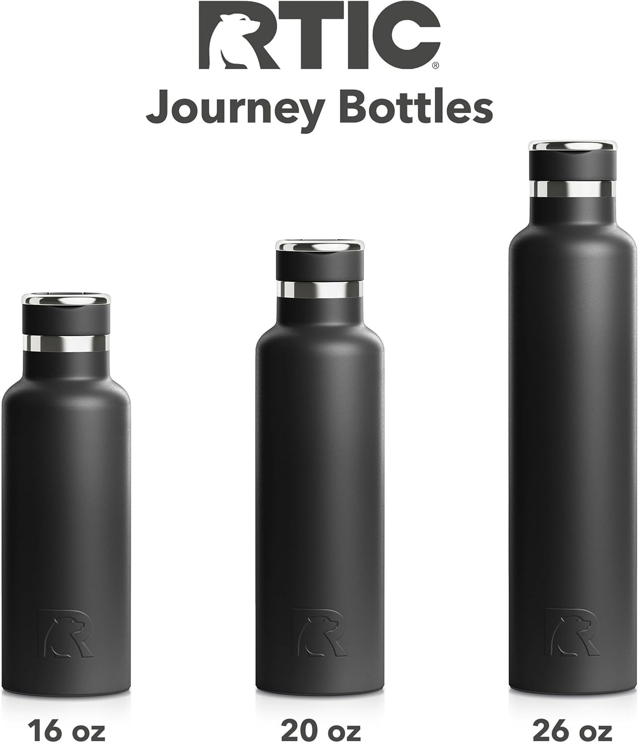 RTIC 20oz Journey Bottle Metal Stainless Steel Vacuum Insulated, BPA Free, Reusable, for Water, Hot and Cold Drinks, Travel, Sports, Camping, Sage