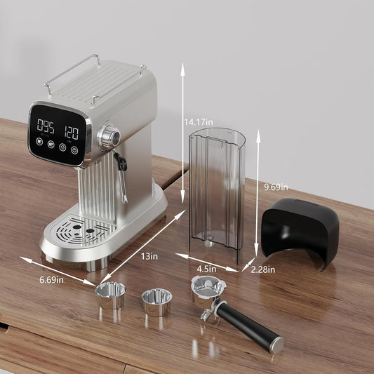 Espresso Machine with Steam Milk Frother:20 Bar Expresso Coffee Machines for Home-Espresso Maker with 27 oz Water Tank-Barista Coffee Maker for Americano Cold Brew Latte Cappuccino