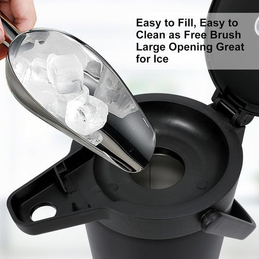 Updated Airpot Coffee Dispenser with Pump, 64 OZ Insulated Thermal Coffee Carafe for Keeping Hot - Cold Water, Party Chocolate Drinks & Stainless Steel Thermos Urn Large Thermal Hot Drink (Black)