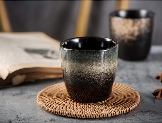 Ceramic Tea Cup, Kung Fu Tea set, Coffee Cup, Yerba Mate Set 4-piece companion cup set (Gradient color)