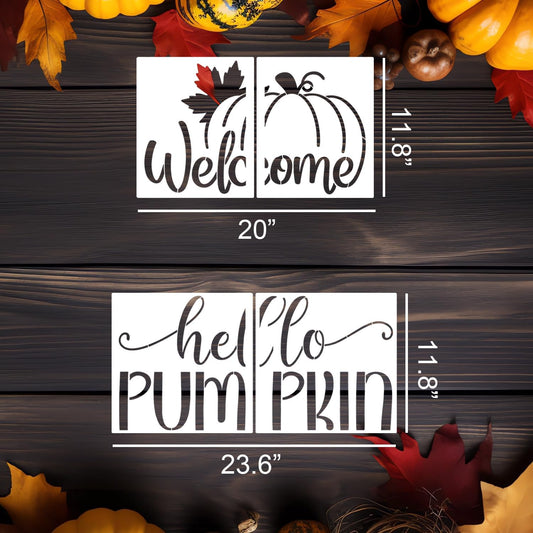 Fall Stencils for Door Mats Reusable Fall Doormat Stencils Hello Pumpkin Stencil for Doormats Wood Sign Decor