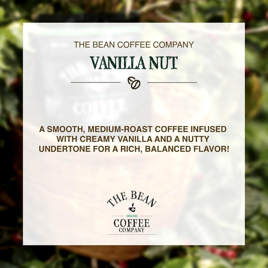 The Bean Organic Coffee Company Vanilla Nut, Medium Roast, Ground Coffee, 5 Pounds, Café molido tostado orgánico