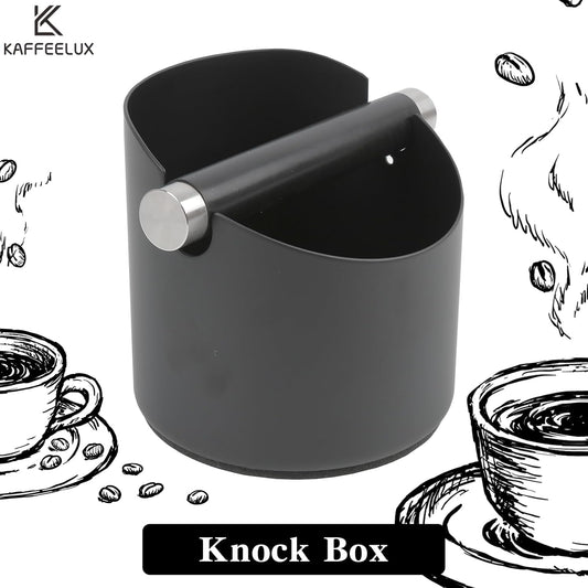 Italian Espresso Tapping Box, Stainless Steel Coffee Grinding Tapping Box, With Detachable Tapping Rod And Anti Slip Rubber Base (Black-S)