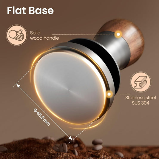 MHW-3BOMBER Espresso Tamper 45.5mm with Sound Feedback, Calibrated Coffee Tamper 30lbs, Tamper for Flair PRO or PRO 2 Espresso Makers, Flat Base T7070F-OS