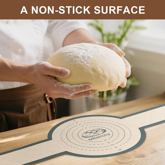 3 PCS Silicone Bread Sling for Dutch Oven Liners, Non Stick & Easy to Clean Silicone Bread Baking Mat with Extra Long Handles, Reusable Round Silicone Baking Mats to Transfer Sourdough Bread