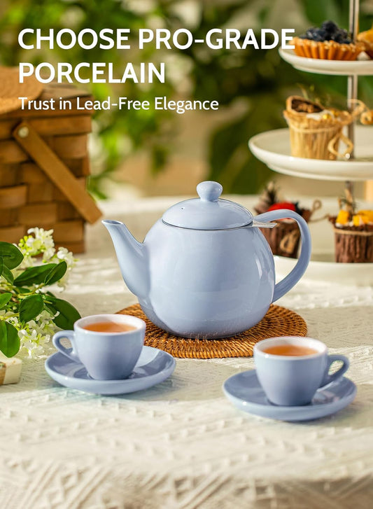 Sweese Teapot, Porcelain Tea Pot with Stainless Steel Infuser, Blooming & Loose Leaf Teapot - 27ounce, Lilac