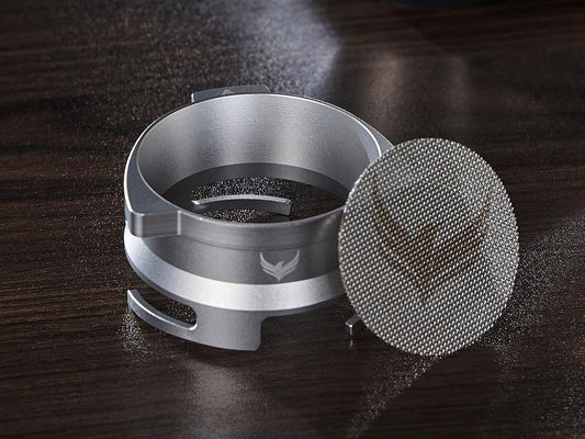 54mm Dosing Funnel Espresso Puck Screen Set KNODOS Grinder Trigger Portafilter Funnel and Filter Compatible with Breville 54mm Portafilters