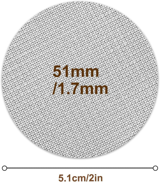 Espresso puck screen 51mm 2 Pack & Walnut Puck screen stand, 316 Stainless Steel Espresso Accessories, Professional Tool for Portafilter Filter Basket