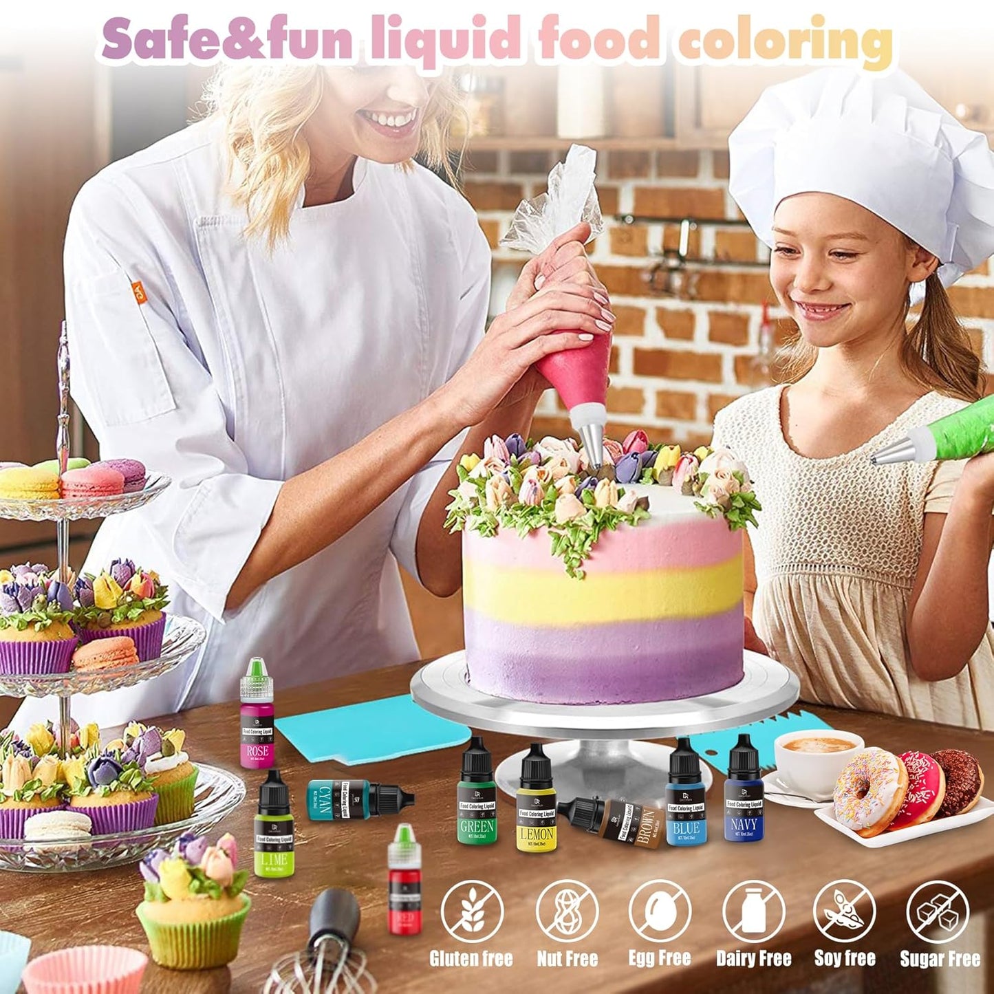 Food Coloring - Vibrant Liquid Icing Food Coloring Set for Baking, Cake Decorating, Easter Egg, Airbrush - Tasteless Food Color Dye for Fondant, Slime, DIY Crafts - 5.5 Fl.oz / 160ml Each (Violet)