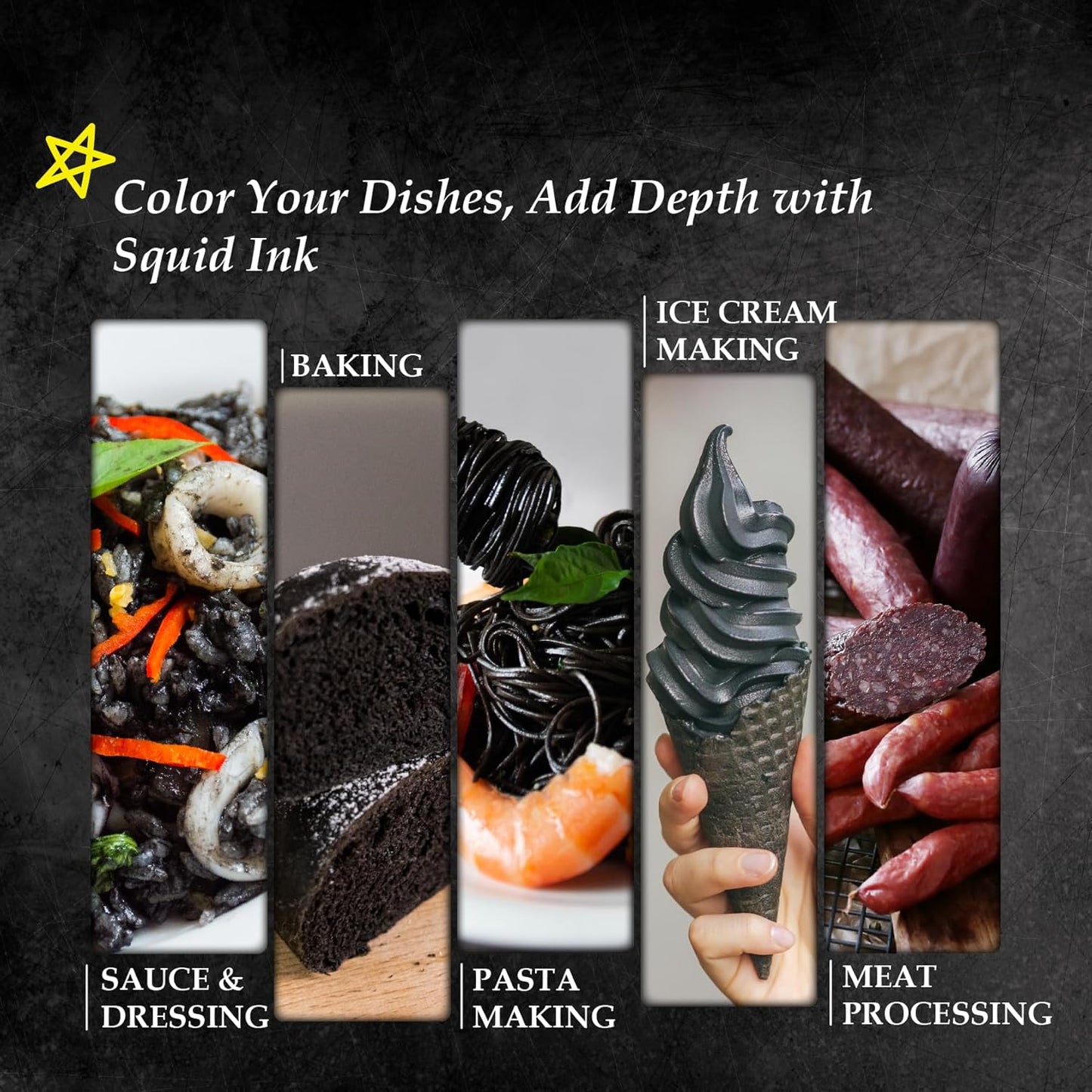 (5g x 40 Pack) Black Hut Squid Ink, Food Coloring Tinta Calamari for Rice Noodles Pasta Spaghetti Risotto, Cuttlefish Ink for Baking mix, Halal Certificate, Contains Molluscs, 7.06 oz / 200 g