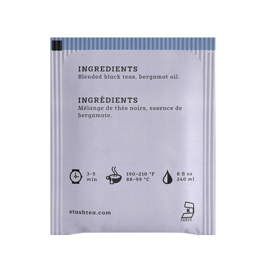 Stash Tea Earl Grey Black Tea - Caffeinated, Non-GMO Project Verified Premium Tea with No Artificial Ingredients, 20 Count (Pack of 6) - 120 Bags Total