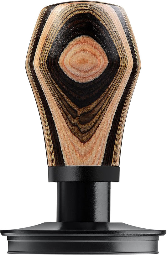 Normcore 53.3mm Coffee Tamper V4, Spring Loaded Tamper with Titanium PVD Coating Ripple Base, Espresso Tamper Fits 54mm Breville Sage Portafilters, Colorful Wood Handle