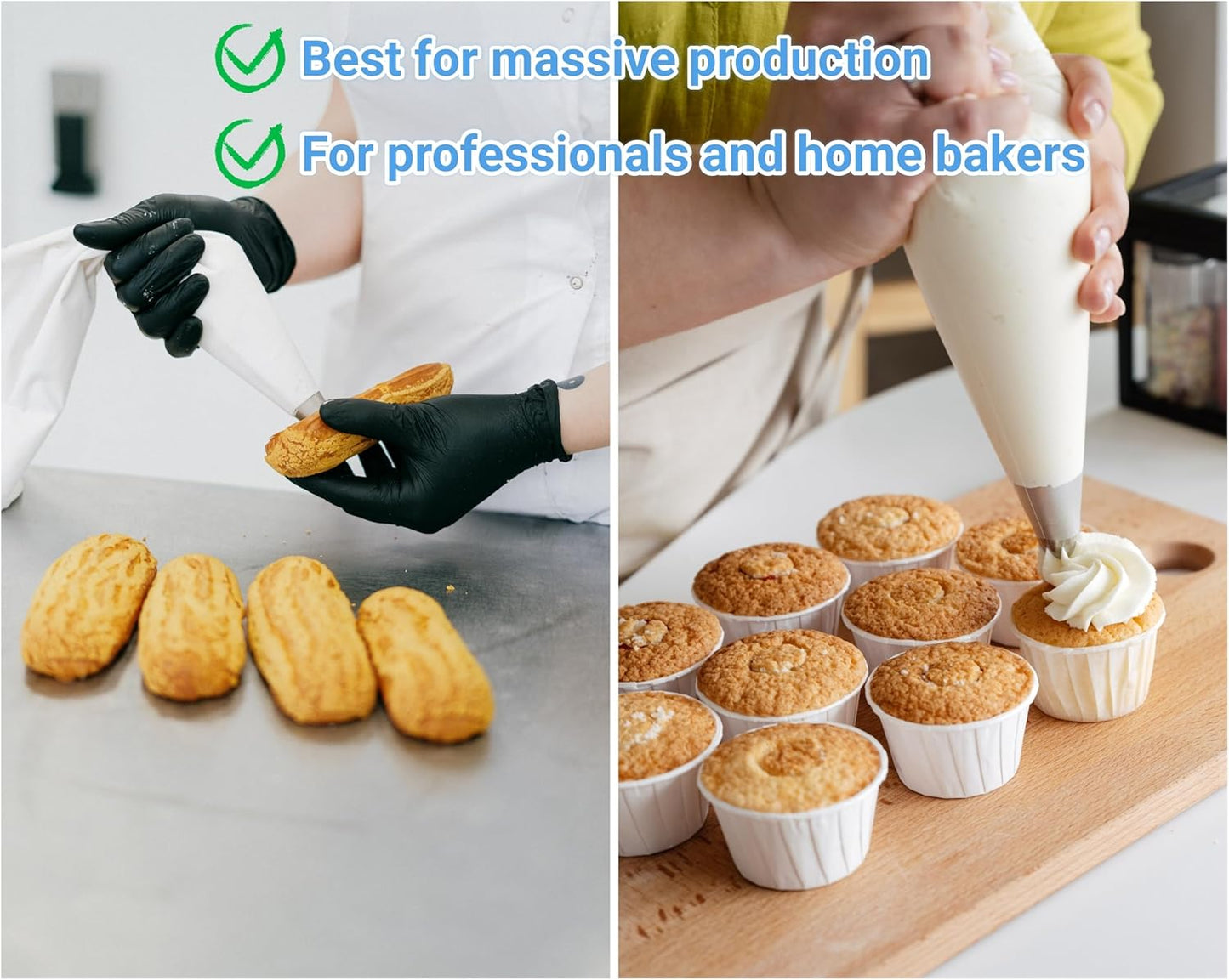 19 Inch Extra Large Piping Bags 100 Pack - Disposable Pastry Bags - Thick Anti-Burst Pastry Icing Frosting Piping Bags For Decorating Cupcakes Cakes Cookies (Extra Large 19 Inch-100 Pack)
