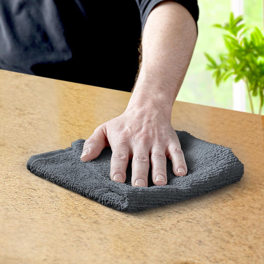 Avalon Towels Terry Bar Mop Towels (Value Pack of 36) Size 14"x17" โ Absorbent and Durable, Multipurpose Cleaning Rags, Cotton Cleaning Cloths, Terry Cloth Rags, Reusable Shop Rag (Grey)