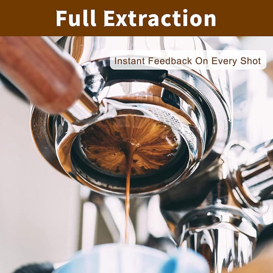 54mm Coffee Bottomless Portafilter, Compatible with Breville Barista Bes 870/878/880 Replacement Parts Bottomless Portafilter(brown).
