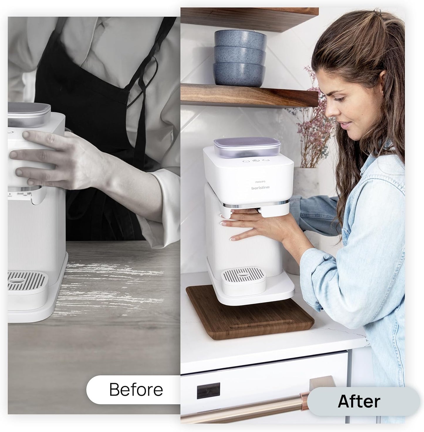 Ibyx Elegant Sliding Tray for Your Coffee Maker & Heavy Kitchen Appliances - Sturdy, Slides Easily from Under The Cabinet (Brown, 13โW x 10.5โD)