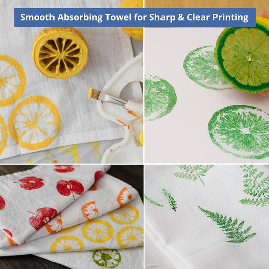 Flour Sack Towels | Tea Towel for Crafts| Kitchen Dish Cotton Blank Towel for Embroidery| Baking Bread Proofing Linen Cover| Thick Absorbent Quick Dry| 12 Pack 18"x 28" White