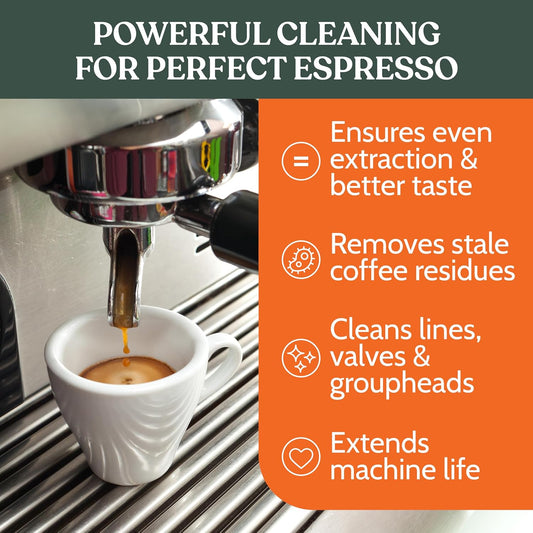 Roobi Professional Espresso Machine Cleaning Powder. Carbon Neutral Espresso Cleaner Powder. Up to 90 uses, 900gr.