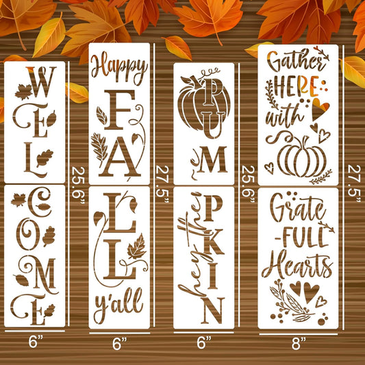 Fall Stencils for Painting on Wood Happy Fall Y’All Stencil Reusable Hey There Pumpkin Stencils for Porch Sign