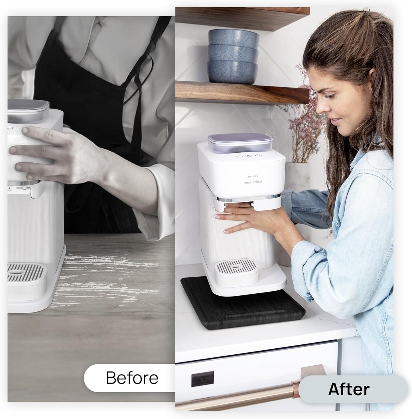 Ibyx Elegant Sliding Tray for Your Coffee Maker & Heavy Kitchen Appliances - Sturdy, Slides Easily from Under The Cabinet (Black, 13โW x 10.5โD)