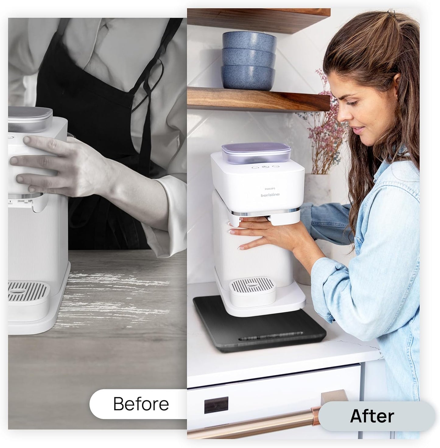 Ibyx Elegant Sliding Tray for Your Coffee Maker & Heavy Kitchen Appliances - Sturdy, Slides Easily from Under The Cabinet (Black, 7.5โW x 14.5โD)