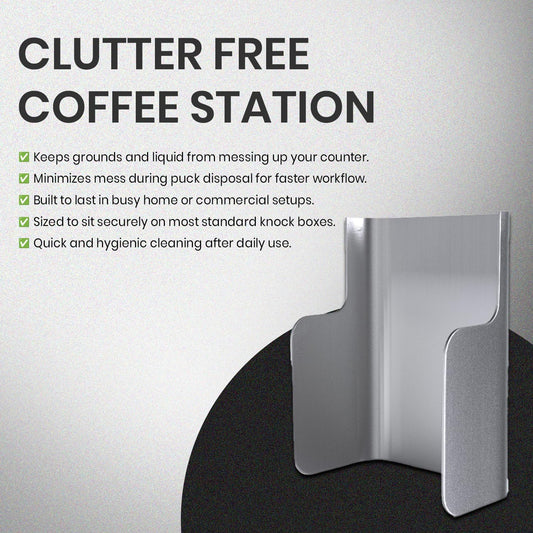 Rattleware Stainless Steel Espresso Knock Box Splash Guard for Home, Cafe, Restaurant, Hotel - Coffee Splash Guard Accessory for Baristas, Dishwasher Safe, Home Espresso Stations