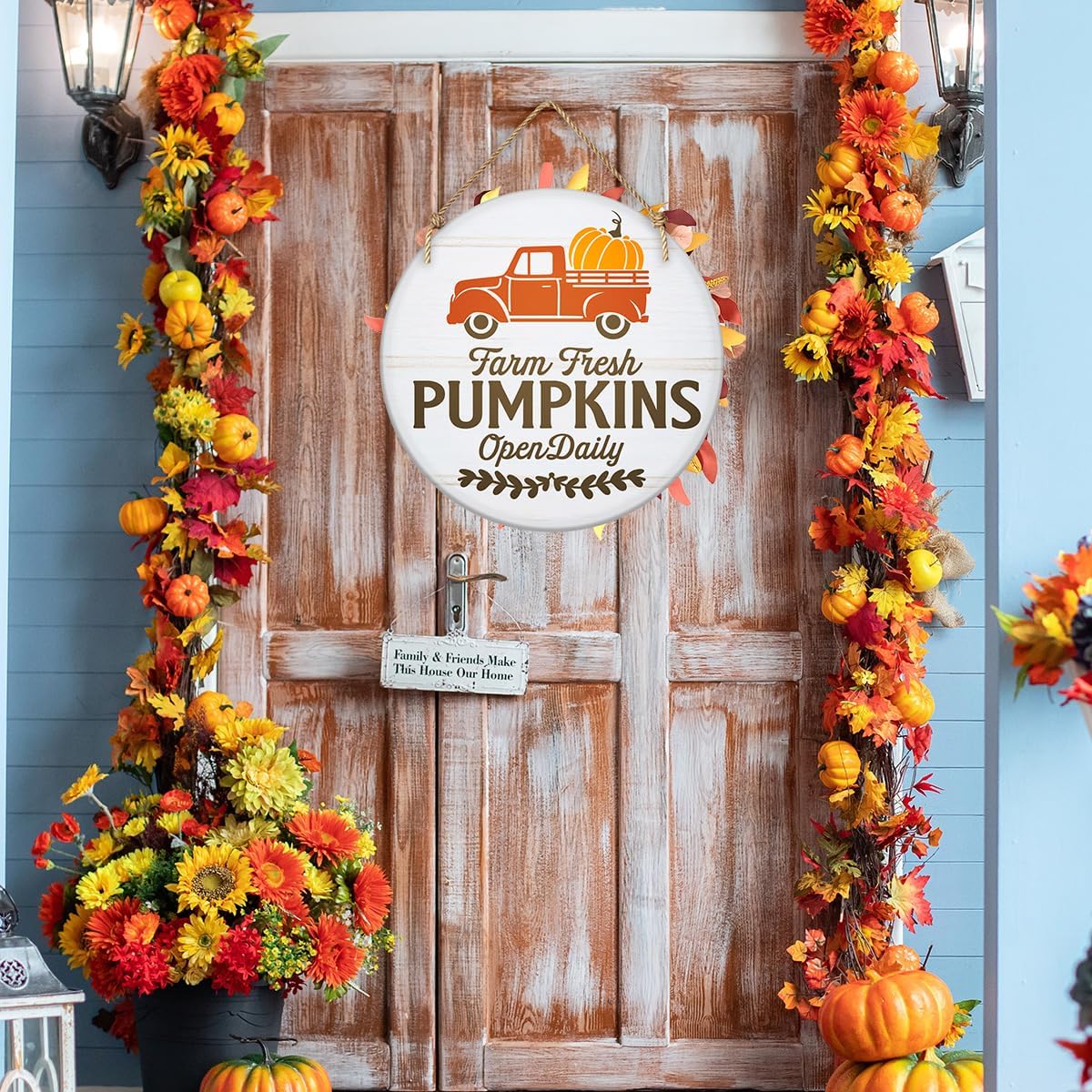 Fall Stencils for Painting on Wood 12” Happy Thanksgiving Stencil Hello Pumpkin Autumn Stencils for Painting on Porch Wall Fabric Wreath