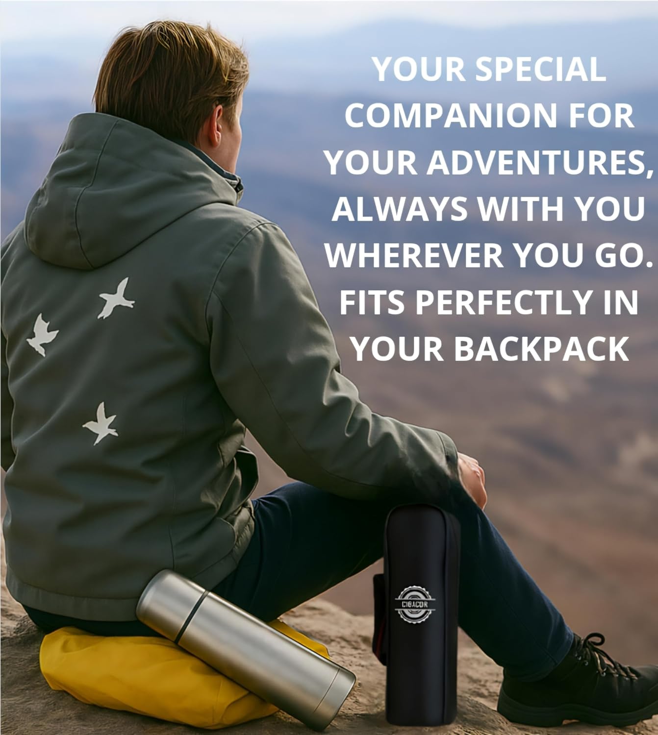CIGACOR Stainless Steel Insulated Bottle โ 17oz Coffee Travel Mug โ Keeps Drinks Hot for 12 Hours & Cold for 24 โ Leakproof Lid โ Fits Car Cup Holders โ Ideal for Office, Gym & Travel