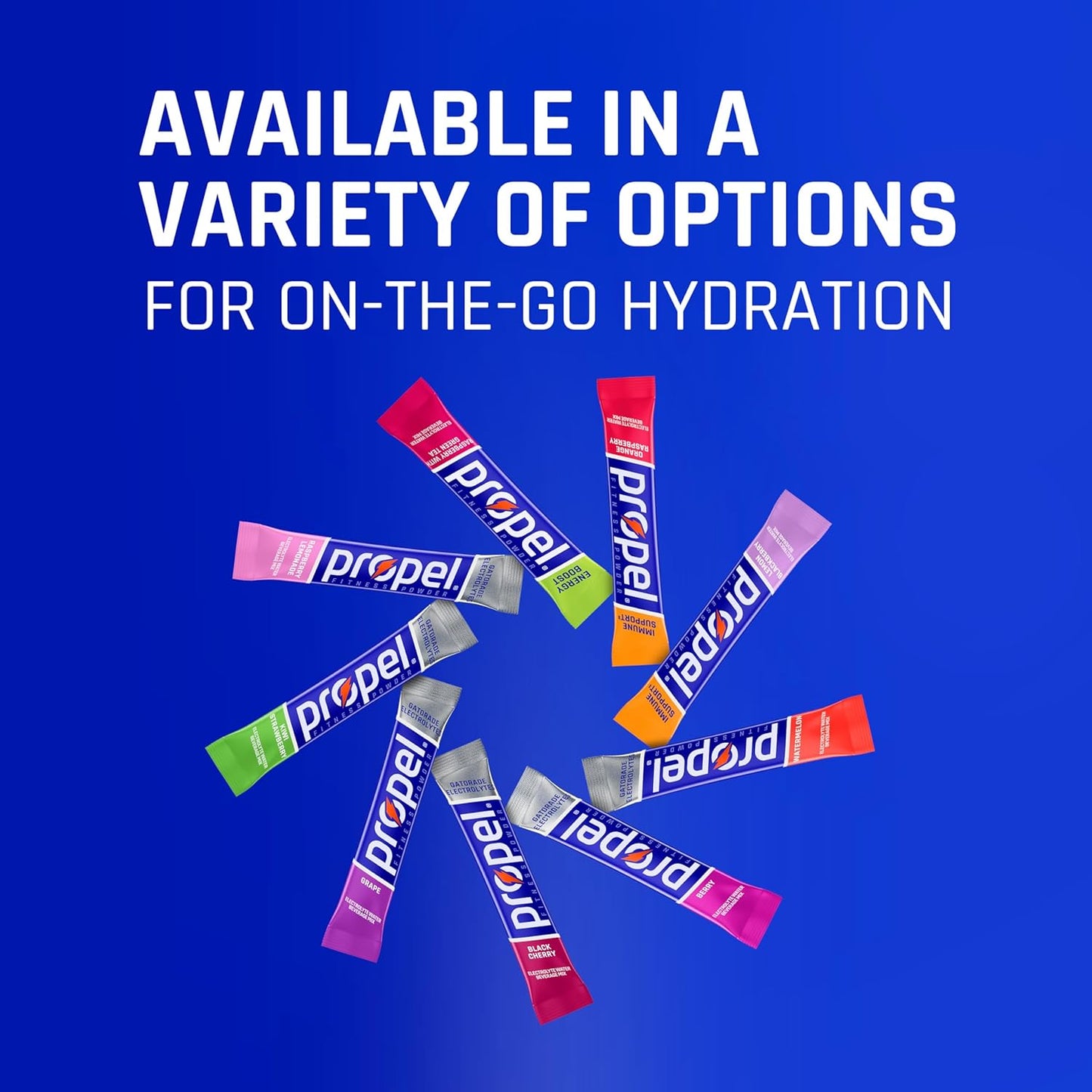 Propel Electrolyte Enhanced Water Drink Mix Powder Packets, Grape Variety Pack, Zero Calorie & Zero Sugar Hydration with Electrolytes and Vitamins C & E (30 Packets)