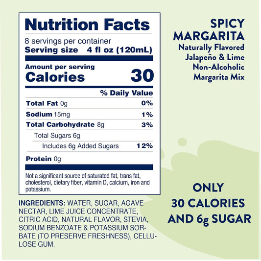 Jordan's Skinny Syrups Sugar Free Syrup, Naturally Sweetened Spicy Margarita Mix Syrup, 32 oz, Low Calorie Flavoring, Protein Shake, Cocktail & More, Gluten Free, Keto Friendly