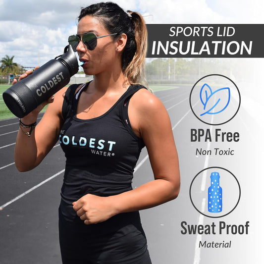 Coldest Insulated Water Bottle with Straw Lid - Stainless Steel Metal Insulated Bottle for Men & Women (Purple Nova, 32 oz)