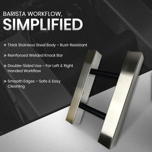 Rattleware Stainless Steel Knock Chute 15″×11″ – Heavy-Duty, Double-Sided Espresso Grounds Chute for Slim Jim Trash Can – Commercial Grade Barista Tools for High-Volume Coffee Stations