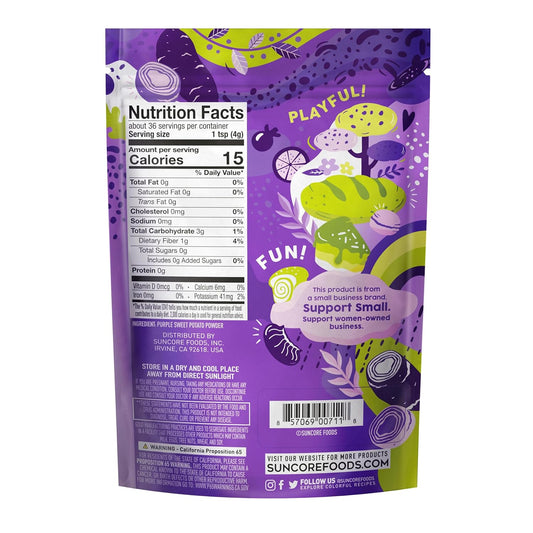 Suncore Foods Purple Sweet Potato Powder, Purple Food Coloring Powder, Gluten-Free, Non-GMO, 5oz (1 Pack)