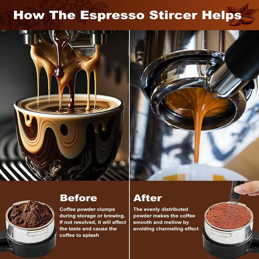 WDT Tools Espresso Puck Screen, 53mm Espresso Accessories Kit - 150μm Puck Screen Set, 0.25mm 316 Stainless Steel 8 Needles Coffee Distribution Stirrer, Portafilter Dosing Ring for Barista Black