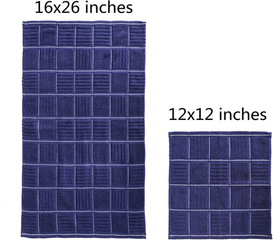 Glynniss Kitchen Towels and Dishcloths Set, Four Kitchen Dish Towels 16x26 Inches, Four Absorbent Dish Cloths for Washing Dishes 12x12 Inches, Cleaning and Drying for Everyday Use Pack of 8 (Rust)