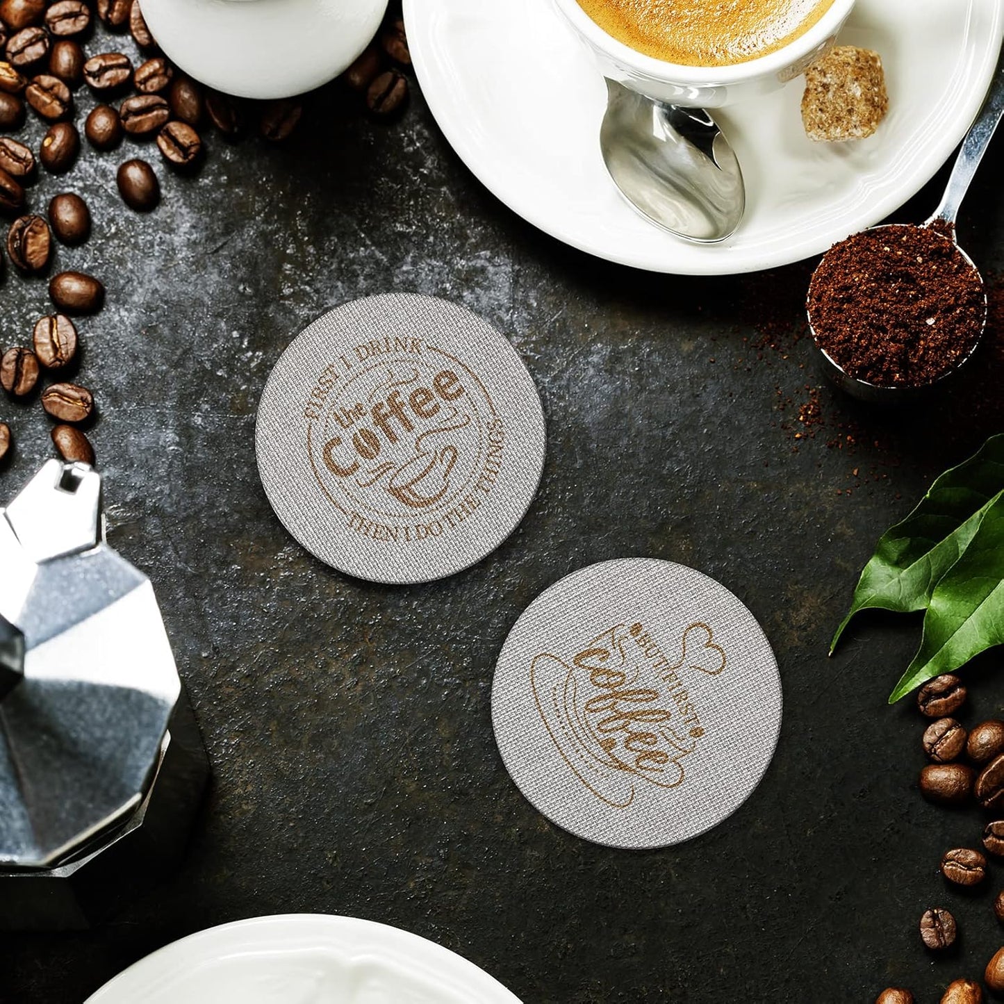 Yaomiao 2 Pieces 51mm Espresso Puck Screen, 1.7mm Thickness 150 Micrometre Reusable Barista Espresso Screen Stainless Steel Coffee Filter Mesh Plate for Bottomless Portafilter Filter Basket