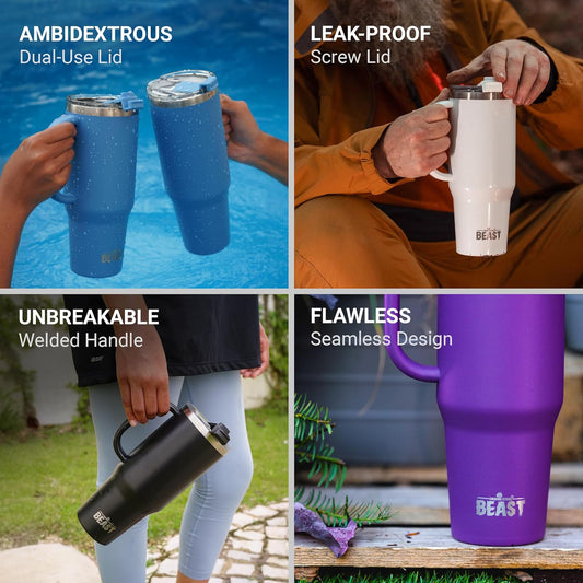 Beast 50 oz Tumbler Stainless Steel Vacuum Insulated Coffee Ice Cup Double Wall Travel Flask (Army Green)