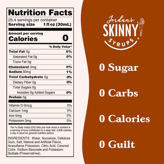 Jordan's Skinny Syrups Irish Cream, Sugar Free Flavoring Syrup, 25.4 Ounce Bottle (Pack of 6)