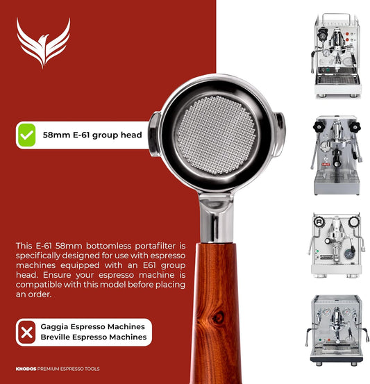 58mm Essential Barista Tools Set for E61 Espresso Machines - Naked Portafilter, Coffee Leveler, Dosing Funnel, Advanced Espresso Tamper, and Needle Distributor