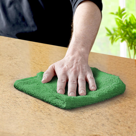 Avalon Towels Terry Bar Mop Towels (Value Pack of 60) Size 14"x17" โ Absorbent and Durable, Multipurpose Cleaning Rags, Cotton Cleaning Cloths, Terry Cloth Rags, Reusable Shop Rag (Green)