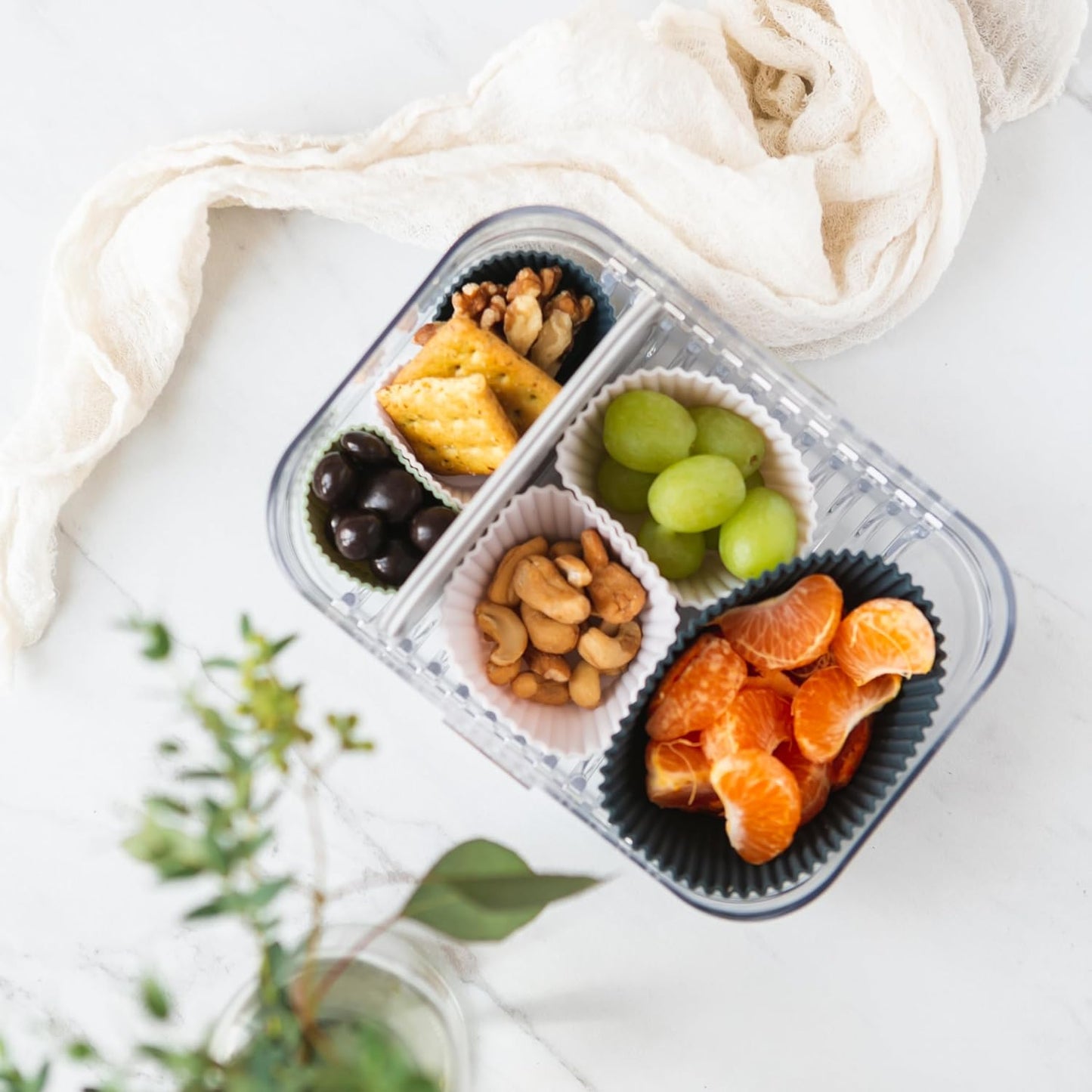 The Silicone Kitchen Starter Set Gift Bundle, 24 Regular, 12 Jumbo, 24 Mini Baking Cups, 2 Half-Sheet, 2 Quarter-Sheet Baking Mats, Blue, Green, White