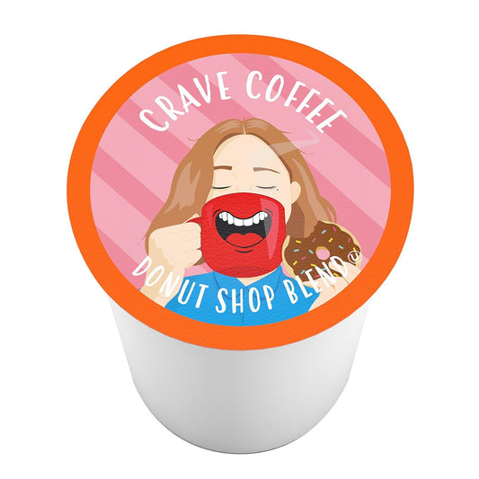 Crave Beverages Donut Shop - Medium Roast Coffee Pods for Keurig K Cup Brewers, 100 Count