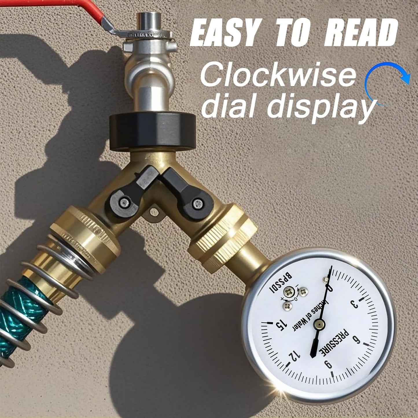 0-15 Inches of Water Column Gauge, Low Pressure Gauge, Capsule Gauge, 304 Stainless Steel Case, 2.5" Dial Size, 1/4" NPT Lower Mount, Zero Adjustment, for Air Water Gas Pressure Test