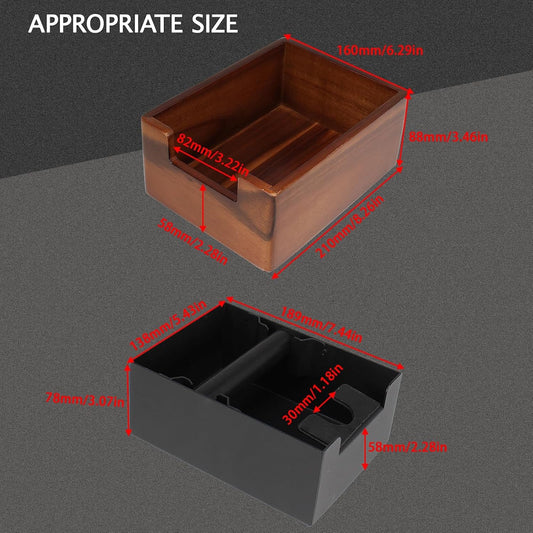 DIBTSA Espresso Knock Box with Tamping Station,Coffee Grounds Pucks Knock Box and portafilter tamper stand,with Removable Rubber Knock Bar and Non-Slip Base
