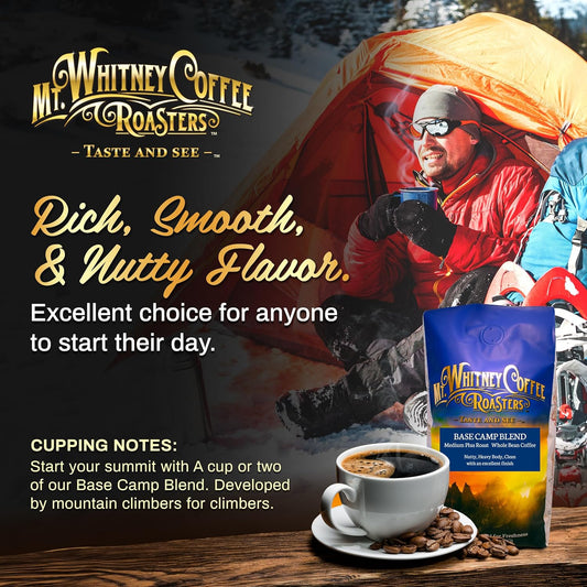 Mt. Whitney Coffee Roasters Base Camp Blend Medium Dark Roast Coffee, Low Acid, Ground, 5 lb (Pack of 1)